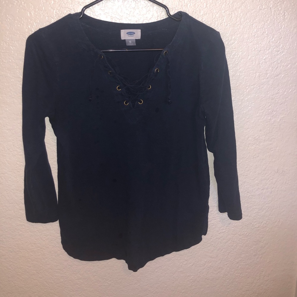 Cute Blue Cut Out Shirt